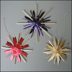 Three Dyed Ornaments